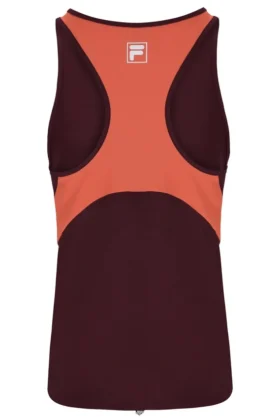Top da tennis senza maniche da donna color vino
