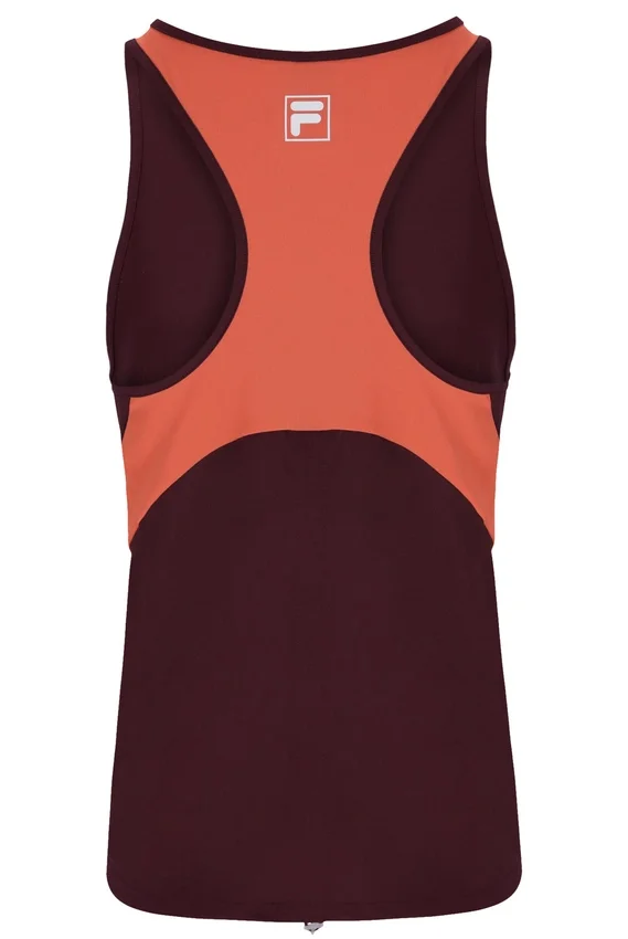 Top da tennis senza maniche da donna color vino