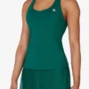Top da tennis verde con scollo a vogatore
