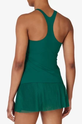 Top da tennis verde con scollo a vogatore