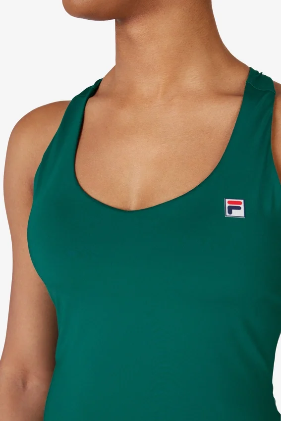 Top da tennis verde con scollo a vogatore