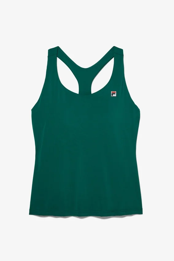 Top da tennis verde con scollo a vogatore